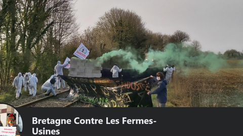 ©capture d’image vidéo sur la page Facebook «Bretagne contre les fermes-usines